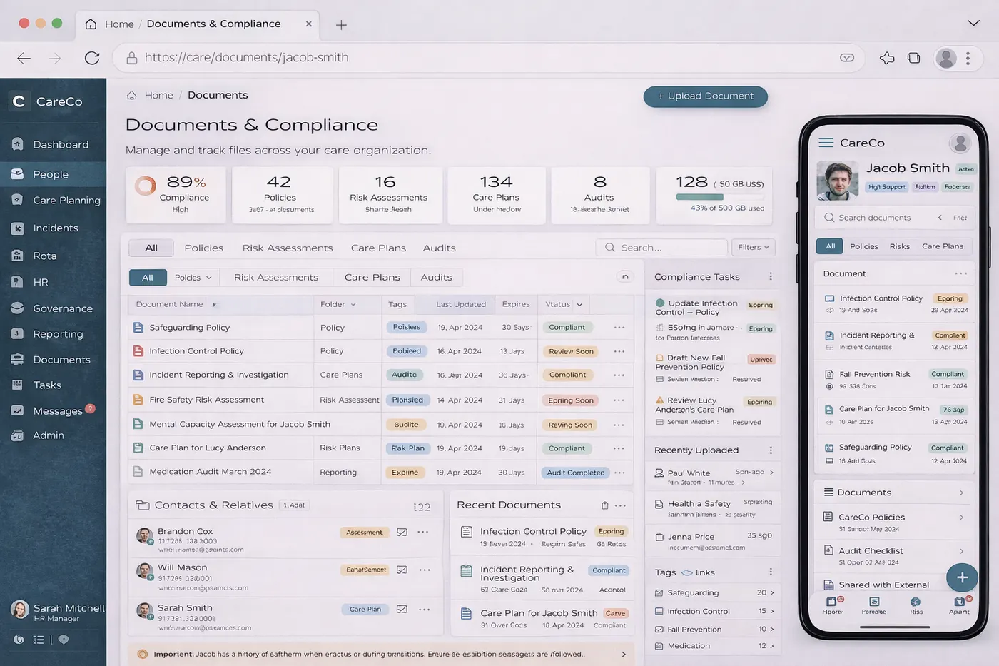 Documents and policy hub screenshot