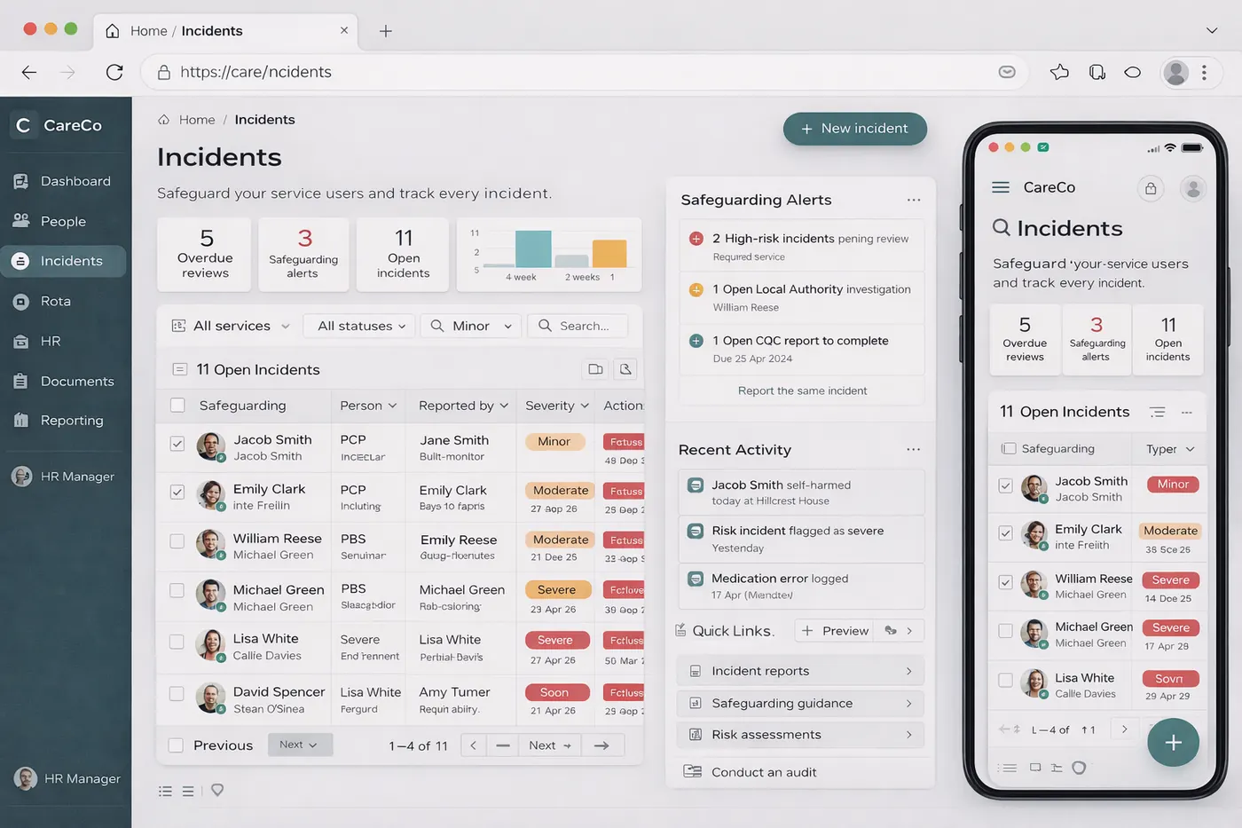 Incident workflow screenshot