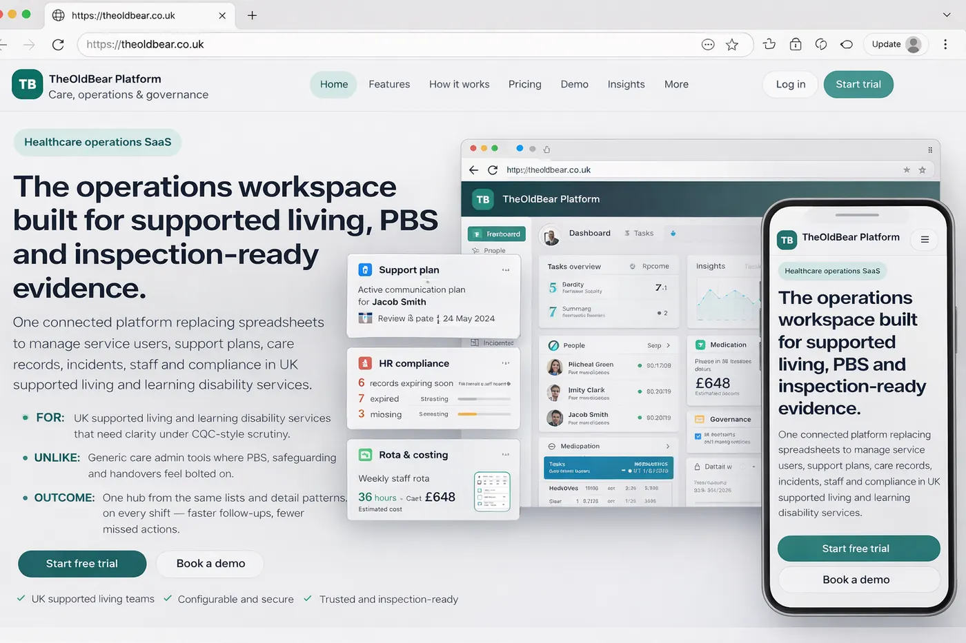 TheOldBear platform dashboard preview